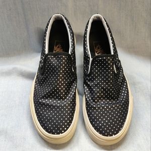 Vans Black Polka Dot Slip Ons